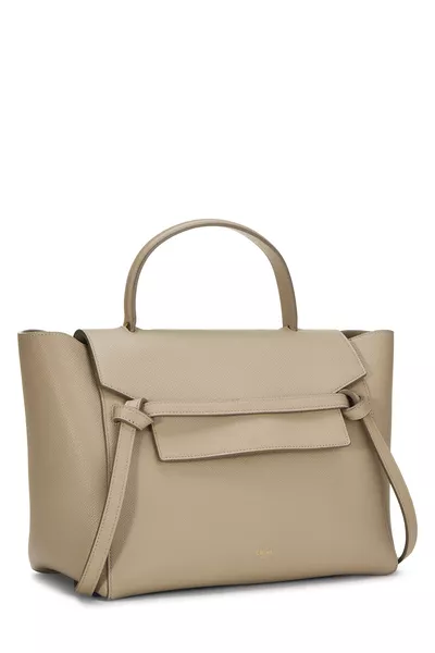 Beige Grained Calfskin Belt Bag Mini, , large