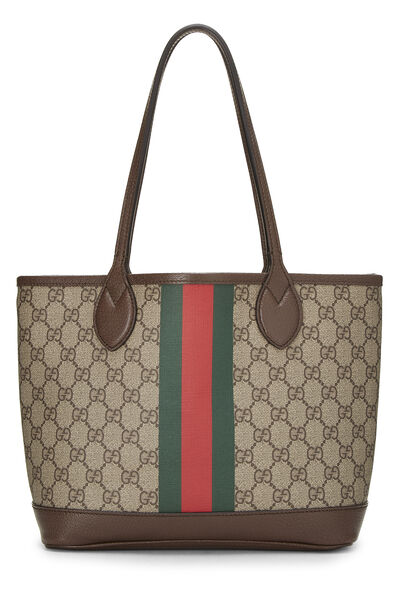 Brown GG Supreme Canvas Ophidia Tote Small
