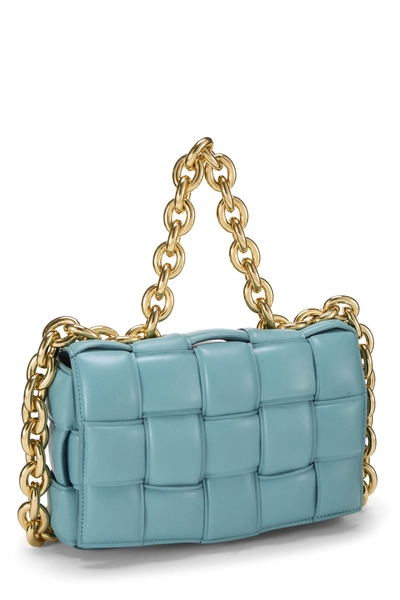 Blue Maxi Intrecciato Padded Chain Cassette, , large