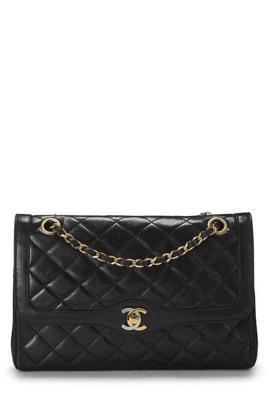 Black Quilted Lambskin Paris Limited Double Flap Medium, , large image number 0