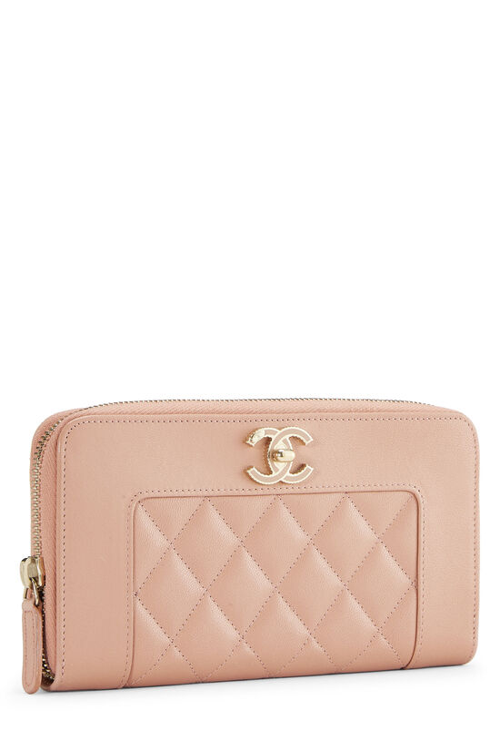Chanel Quilted Calfskin Mademoiselle Wallet On Chain - Pink