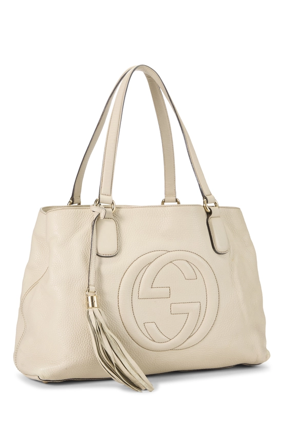 Cream Leather Soho Working Tote Large, , large image number 1