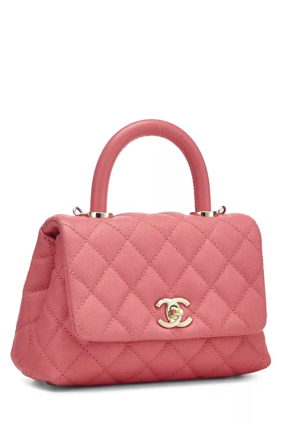 Pink Quilted Caviar Coco Handle Bag Mini, , large image number 2