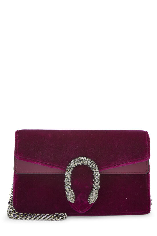 Purple Velvet Dionysus Shoulder Bag Super Mini, , large image number 0