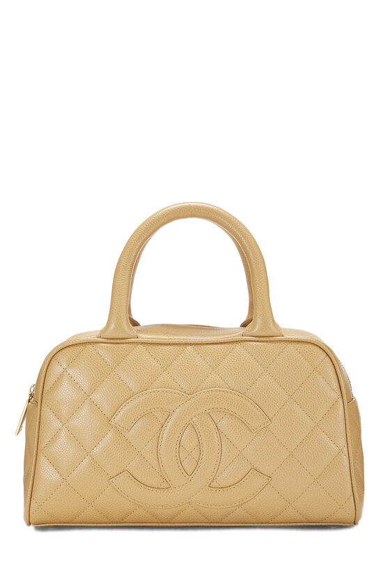 Beige Quilted Caviar Bowler Small, , large image number 0