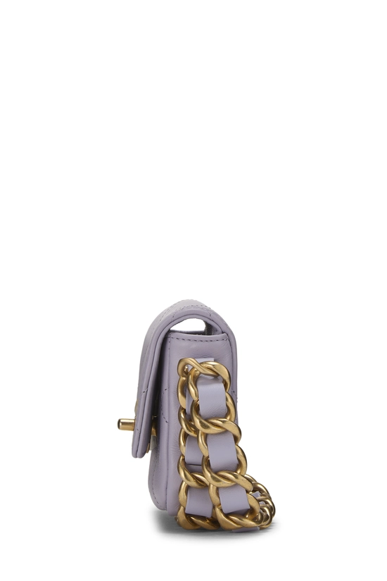 Purple Calfskin Frame Chain Flap Bag Mini, , large image number 2