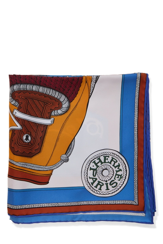 Multicolor 'Zouaves et Dragons' Silk Scarf 90, , large image number 1