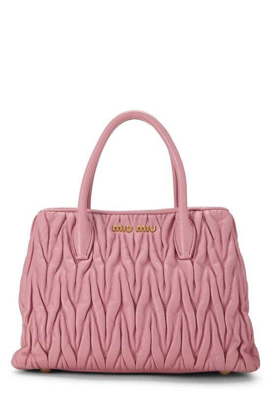 Pink Nappa Convertible Top Handle Bag Small, , large image number 0