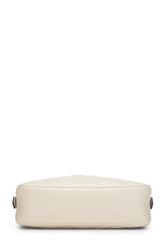 White Leather GG Marmont Crossbody Bag Small, , large image number 4