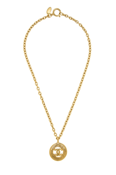 Gold 'CC' Sunburst Necklace Small