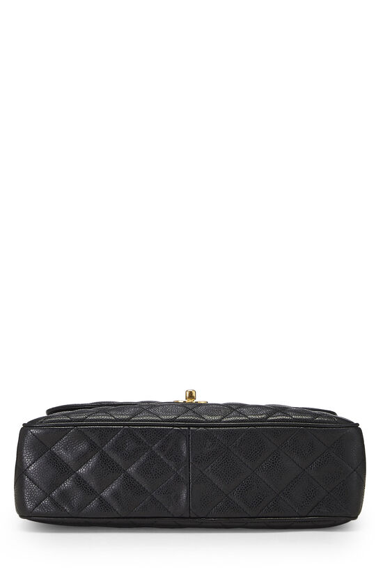 Chanel Vintage Chanel 10.5  Flap Black Quilted Caviar Leather