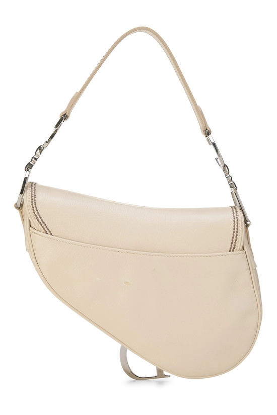 White Leather Saddle Bag, , large image number 3