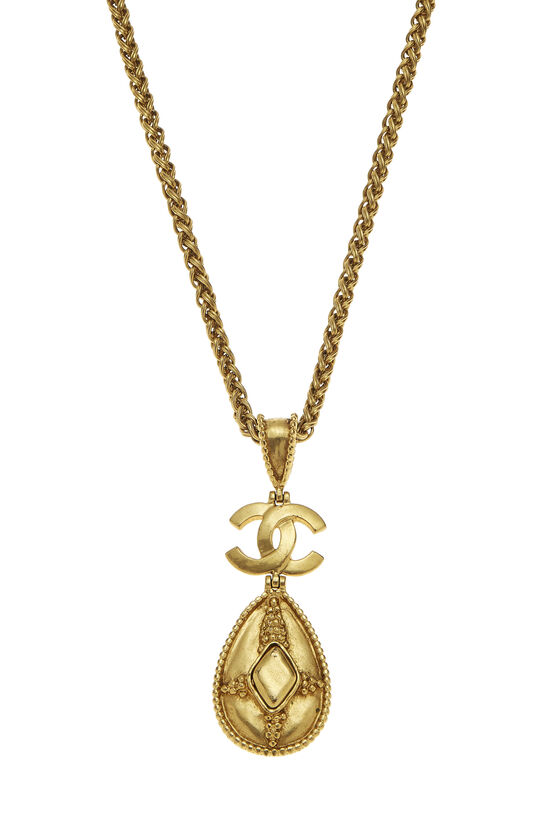 Gold 'CC' Dot Border Long Necklace, , large image number 1