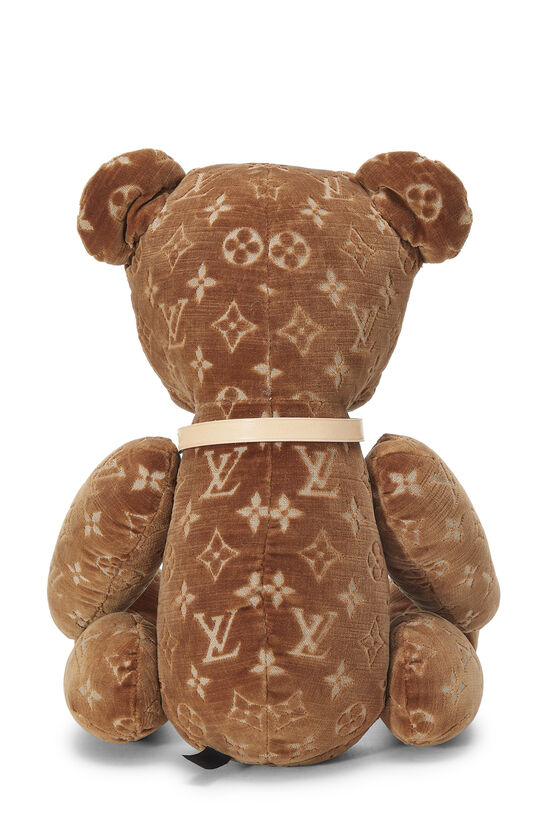 LOUIS VUITTON Velvet Calfskin Monogram DouDou Teddy Bear Natural