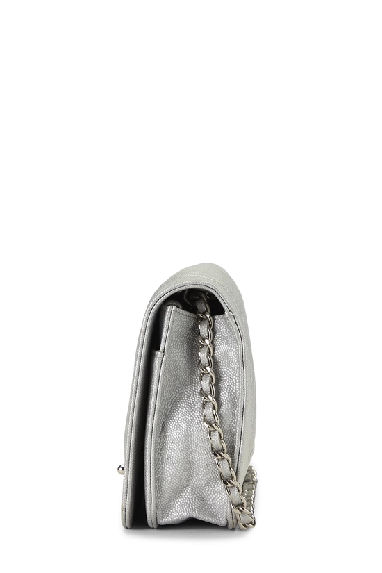 Silver Quilted Caviar Mademoiselle Wallet On Chain (WOC), , large image number 2