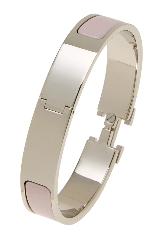 Pink Enamel Clic-Clac 'H' Bracelet Narrow, , large image number 1