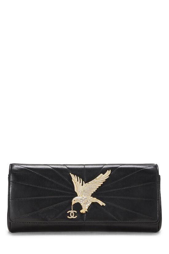 Black Lambskin Crystal Eagle Shoulder Bag, , large image number 1