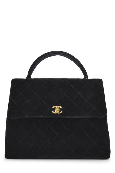 Black Quilted Velvet Kelly