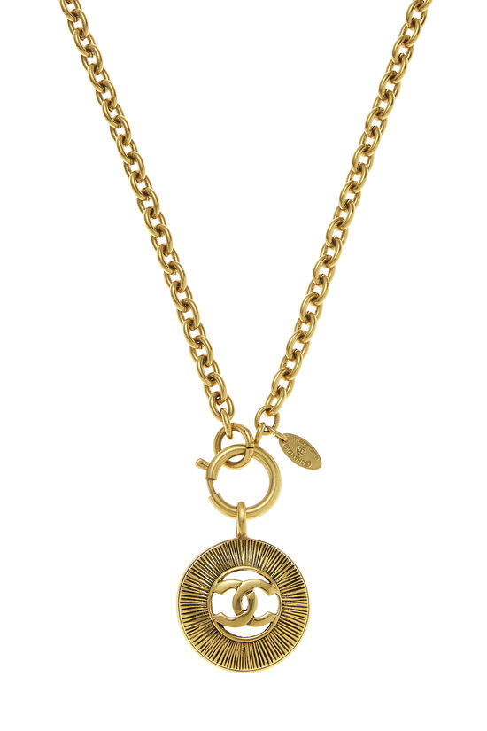 Gold 'CC' Sunburst Necklace Small, , large image number 1