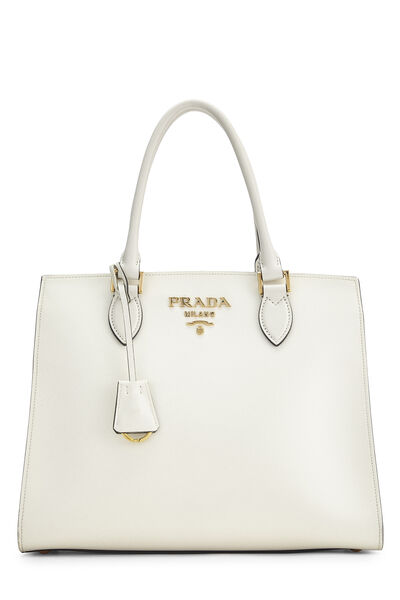 White Saffiano Tote