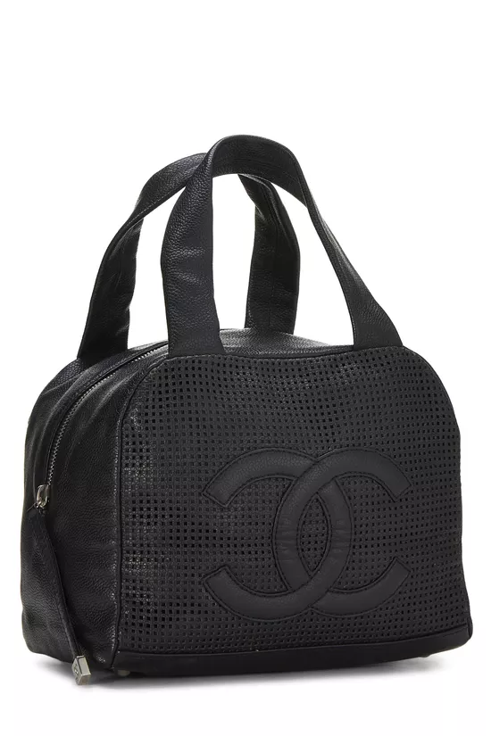 Black Caviar Perforated 'CC' Handbag Small, , large image number 1