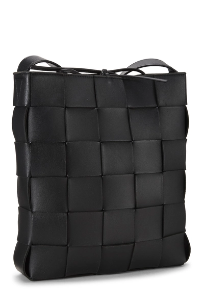 Black Maxi Intrecciato Cassette Messenger, , large