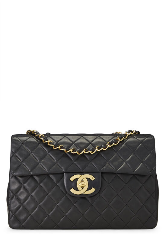 Chanel Black Quilted Lambskin Half Flap Maxi Q6B0271IK6334