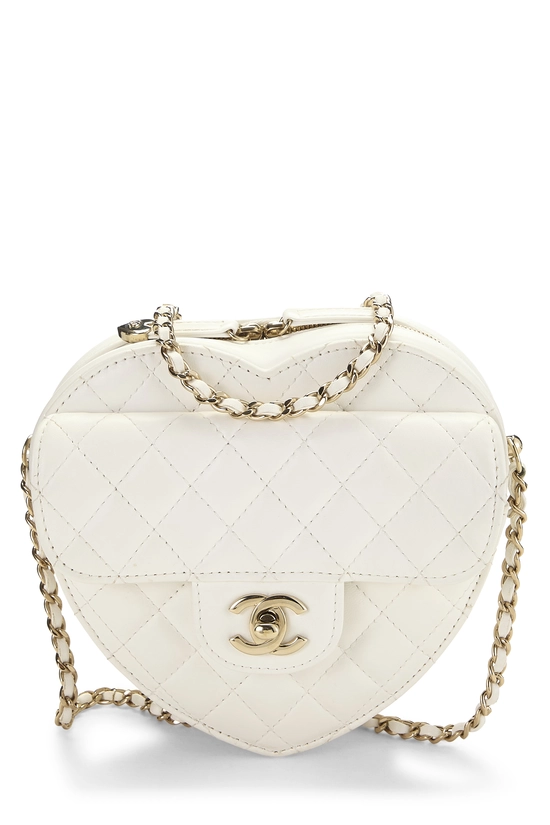 White 'CC' In Love Heart Crossbody, , large image number 0