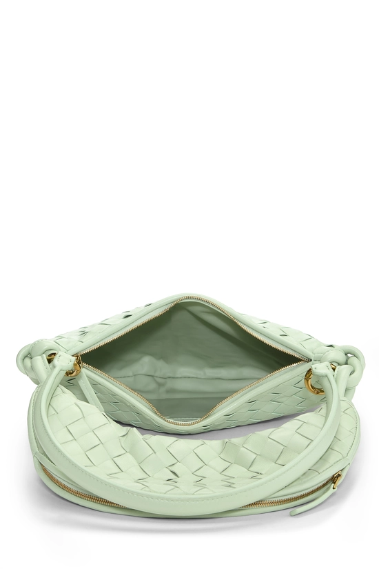 Green Intrecciato Leather Gemelli Medium, , large image number 5