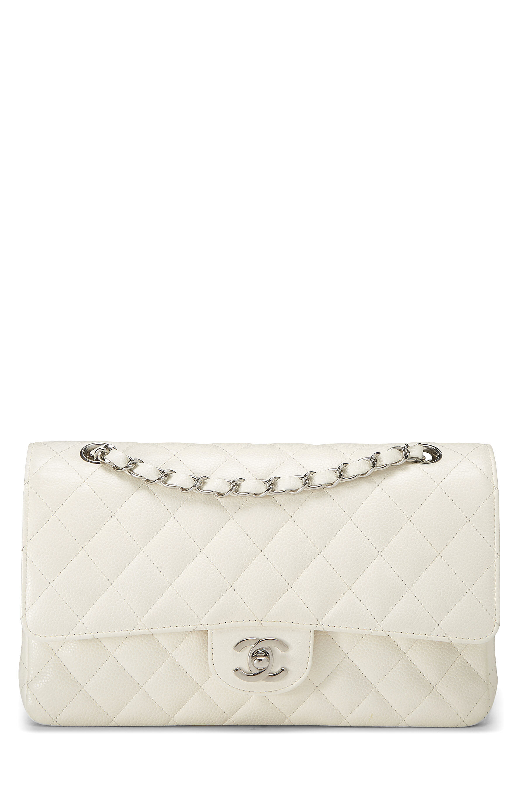 chanel classic white caviar