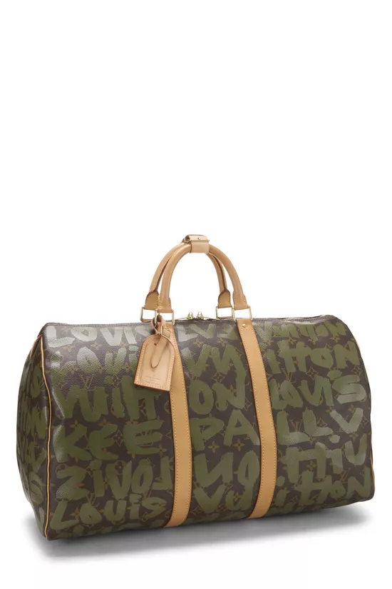 Stephen Sprouse x Louis Vuitton Green Monogram Graffiti Keepall 50, , large image number 1