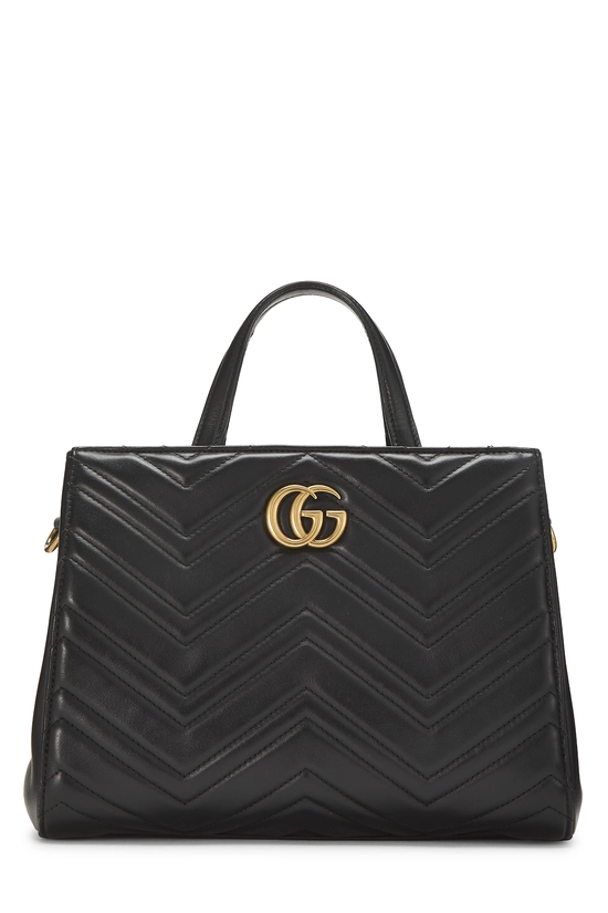 Black Leather GG Marmont Top Handle Bag Small, , large image number 0