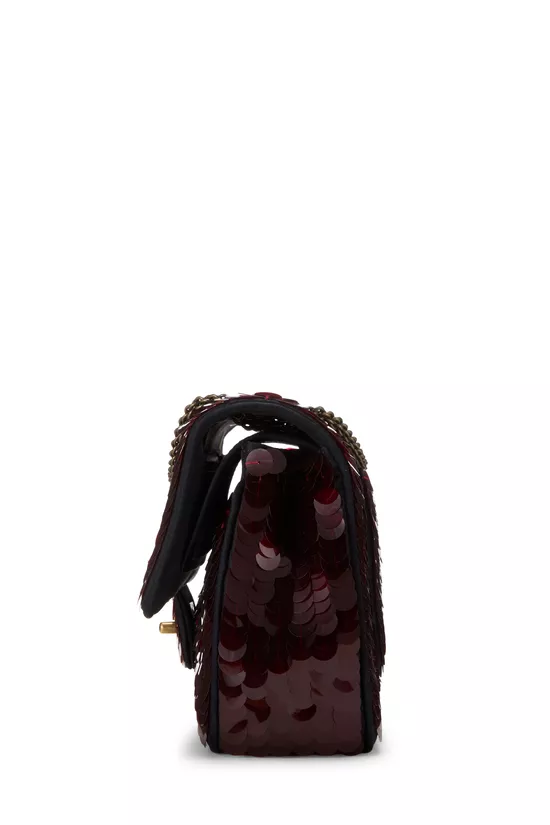 Paris-Shanghai Red Paillette Classic Double Flap Medium, , large image number 2