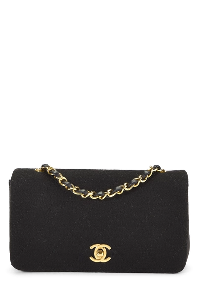 Black Quilted Lambskin Full Flap Mini