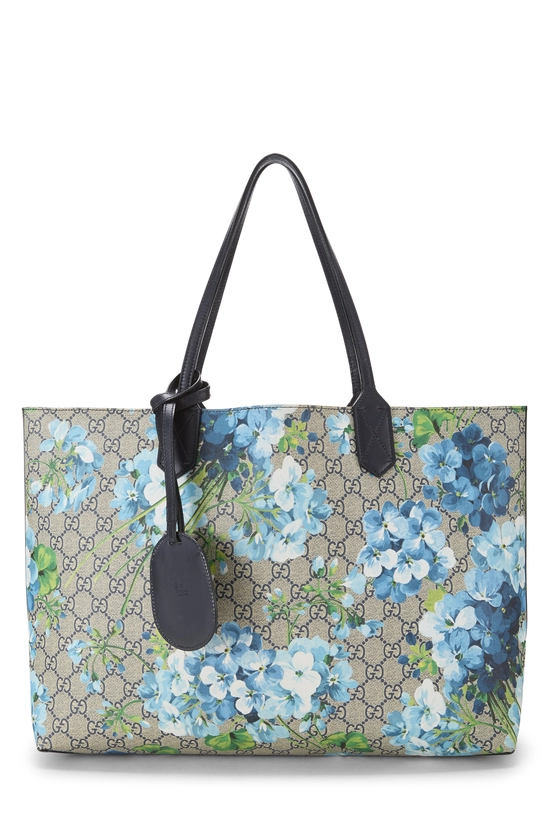 Blue GG Blooms Supreme Canvas Reversible Tote, , large image number 0