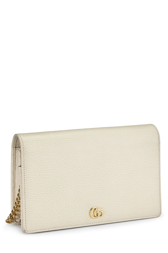 White Leather GG Marmont Wallet On Chain (WOC) Mini, , large image number 1