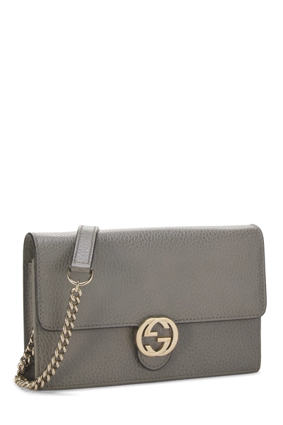 Gucci Grey Leather Interlocking Wallet On Chain (WOC) Small — photo 2
