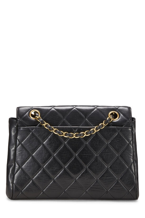 CHANEL Diana Matelasse Chain Shoulder Bag Caviar Skin Black