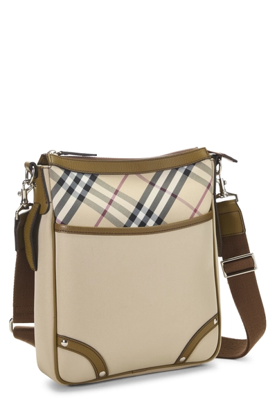 Burberry Beige House Check Nylon Vertical Messenger — photo 2