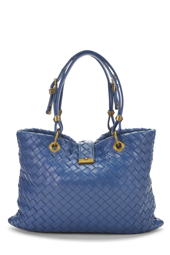 Blue Intrecciato Capri Tote Small, , large image number 3