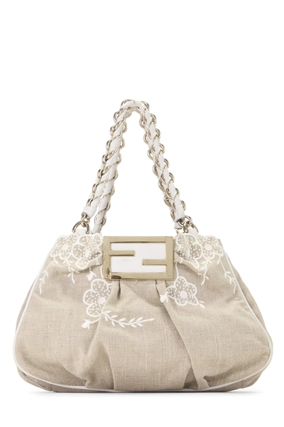 Fendi Beige Canvas Mia Tote Small