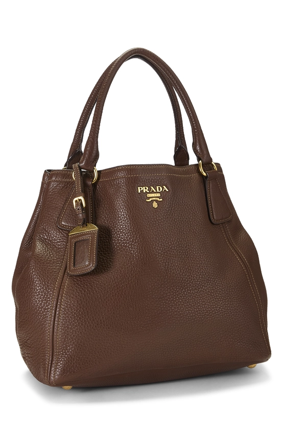 Brown Vitello Daino Convertible Tote, , large image number 1