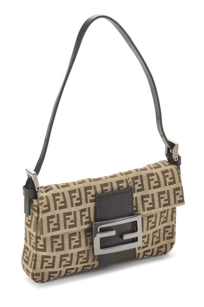 Fendi Brown Zucchino Canvas Baguette Mini — photo 2