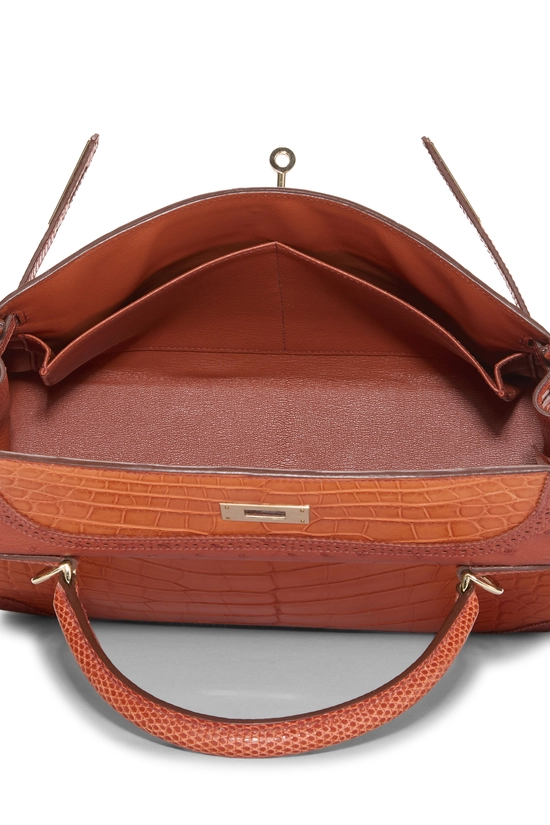 Sanguine Matte Alligator Grand Mariage Kelly Retourne 32, , large image number 6