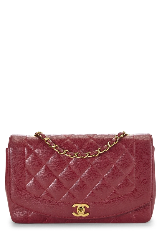 Red Quilted Caviar Classic Flap Medium, , large image number 0