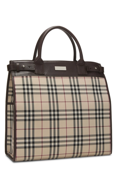 Burberry Brown Nylon House Check Convertible Tote Medium — photo 2