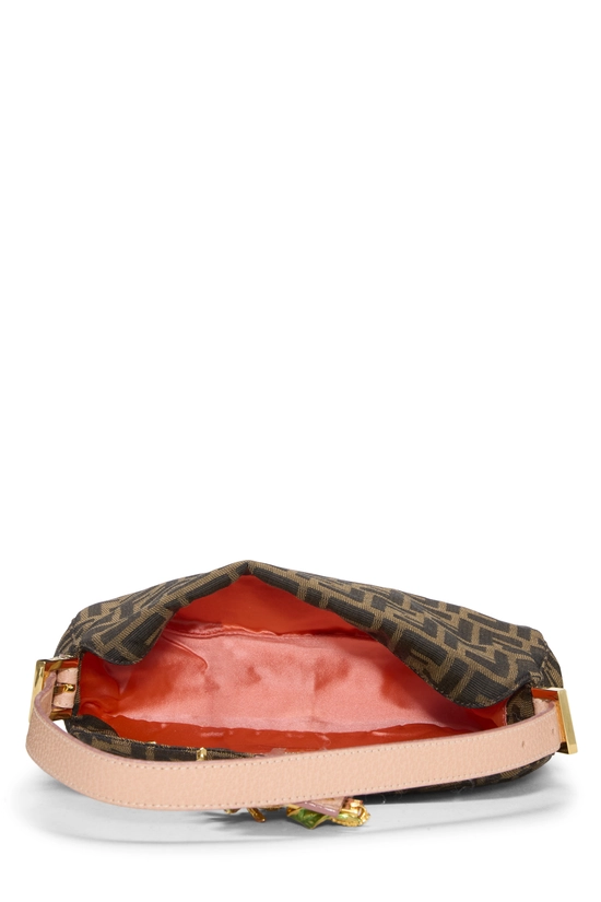 Brown Zucca Canvas Flower Jewel Shoulder Bag, , large image number 5