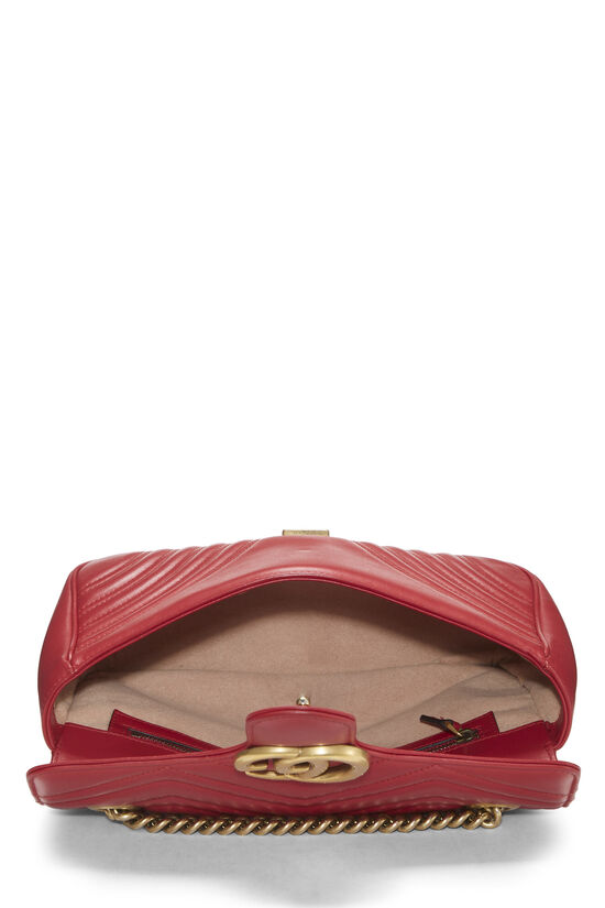 Red Leather GG Marmont Shoulder Bag Small, , large image number 5