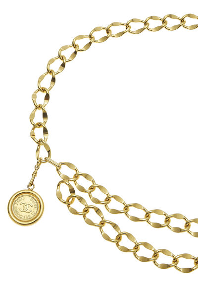 Gold Medallion Chain Belt 2, , large