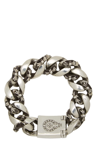 Sterling Silver Cross Box ID Fancy Link Bracelet, , large